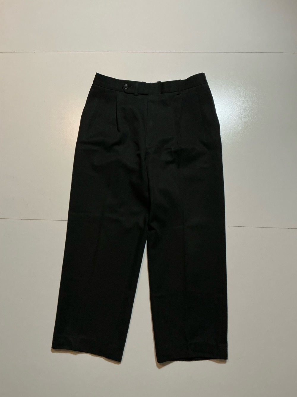Vintage Leeds Made In USA Black YKK Zipper Wool Slacks Dress Pants